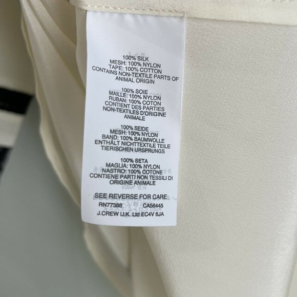 New J. Crew Ivory Black Silk Flutter Sleeve Top in Swiss Dot - Picture 4 of 7